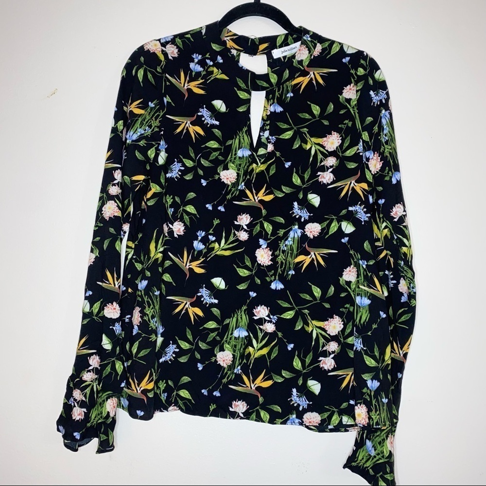 NWT Julie Billiart Floral Long Sleeve Keyhole Top - Picture 5 of 7